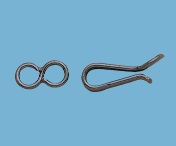 Sterling Silver Hook & Eye (Oxidized) 21x4mm - Pack of 1