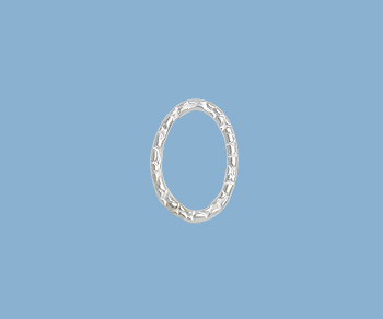 Sterling Silver Link Textured Oval Closed 7x10mm - Pack of 1