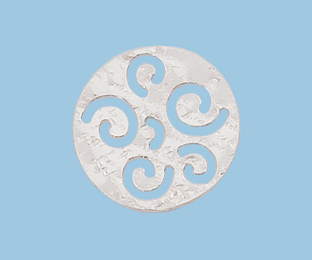 Sterling Silver Flat Filigree Disc - Dia Cut 16mm - Pack of 1