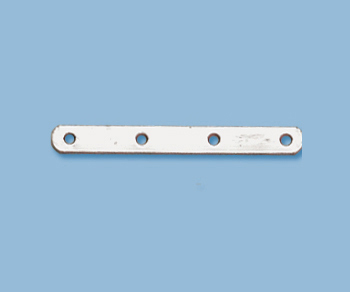 Sterling Silver Spacer Bar 6mm - 4 Hole  - Pack of 6
