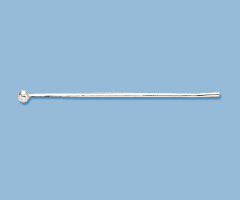 Sterling Silver Head Pin 24GA w/ 1.5mm Ball 1 inch - Pack of 10
