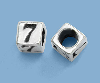 Sterling Silver Number Bead - #7 - 5mm - Pack of 1