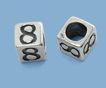 Sterling Silver Number Bead - #8 - 5mm - Pack of 1
