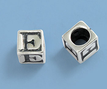 Sterling Silver Letter Bead - E - 5mm - Pack of 1