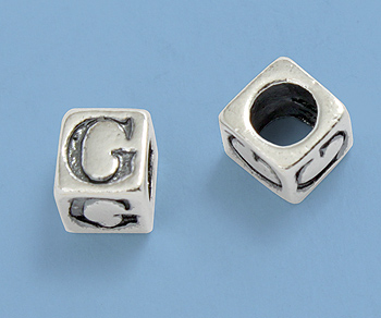 Sterling Silver Letter Bead - G - 5mm - Pack of 1