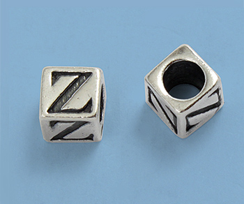 Sterling Silver Letter Bead - Z - 5mm - Pack of 1