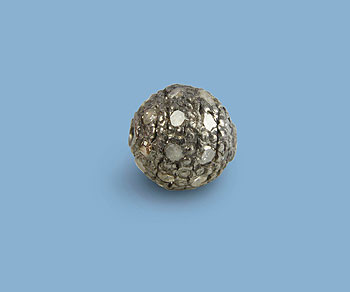 Sterling Silver Bead with Pave Diamonds 5mm - Pack of 1