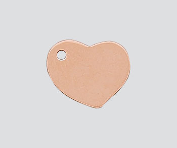 Rose Gold Filled Charm Flat Heart Disc 10x8mm - Pack of 1