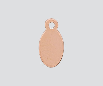 Rose Gold Filled Charm Flat Oval 7x4.5mm - Pack of 1