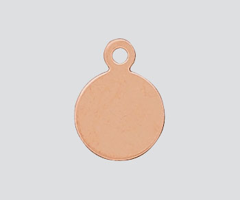 Rose Gold Filled Charm Round Flat Disc 7.5mm - Pack of 1