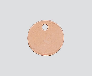 Rose Gold Filled Charm Round Flat Disc w/Hole 6mm - Pack of 1