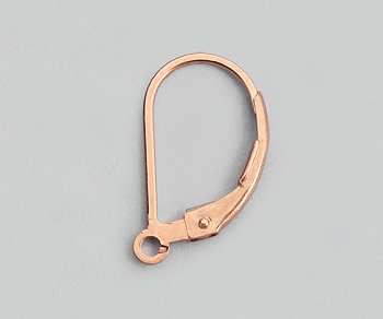 Rose Gold Filled Lever Back Plain 16.5x9.5mm - Pack of 2