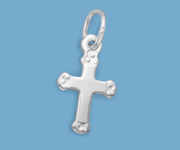 Silver Filled Charm Cross 7.5x12.5mm - Pack of 1