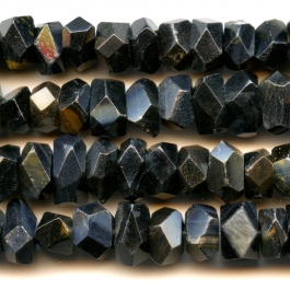 Blue Tiger Eye 7x12mm Faceted Nugget Beads - 8 Inch Strand