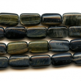 Blue Tiger Eye 8x14mm Rectangle Beads - 8 Inch Strand