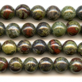 Dragon Blood Jasper 10mm Round Beads - 8 Inch Strand