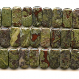 Dragon Blood Jasper 10x20mm Double Drilled Beads - 8 Inch Strand