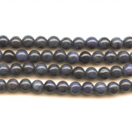 Dumortierite 6mm Round Beads - 8 Inch Strand
