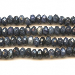 Dumorterite 8mm Faceted Rondelle Beads - 8 Inch Strand