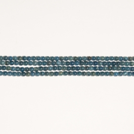 Blue Apatite 4mm Round Beads - 8 Inch Strand