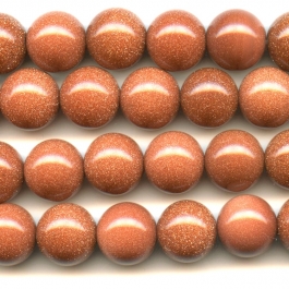 Goldstone 12mm Round Beads - 8 Inch Strand