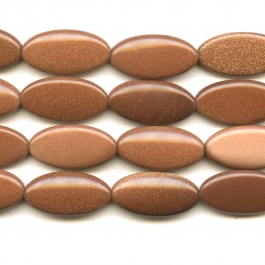 Goldstone 15x30mm Oval Beads - 8 Inch Strand