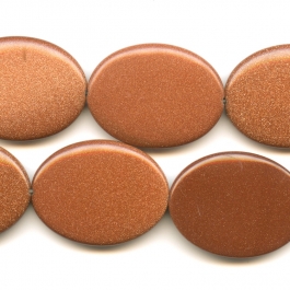 Goldstone 30x40mm Oval Beads - 8 Inch Strand