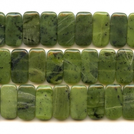 Jade 10x20mm Rectangle Double Drilled Beads - 8 Inch Strand