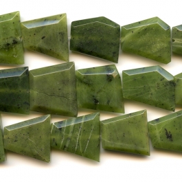 Jade Faceted Trapezoid Beads - 8 Inch Strand
