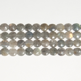 Labradorite 12mm Coin Beads - 8 Inch Strand