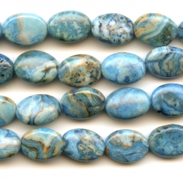Blue Crazy Lace Agate 10x14mm Oval Beads - 8 Inch Strand