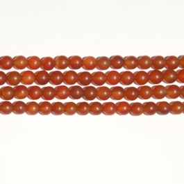 Matte Carnelian 8mm Round Beads - 8 Inch Strand