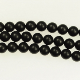 Matte Onyx 10mm Round Beads - 8 Inch Strand