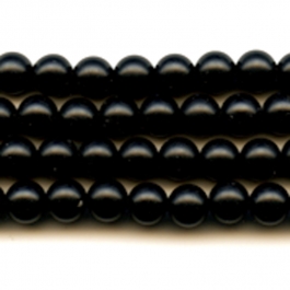 Matte Onyx 6mm Round Beads - 8 Inch Strand