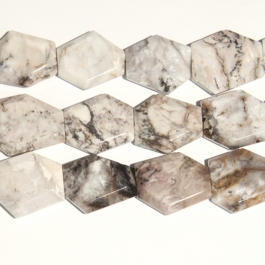 New Brazilian Agate 25x30mm Faceted Hexagon Beads - 8 Inch Strand