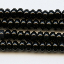 Onyx 6mm Rondelle Beads - 8 Inch Strand