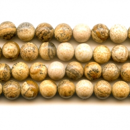 Picture Jasper 6mm Round Beads - 8 Inch Strand