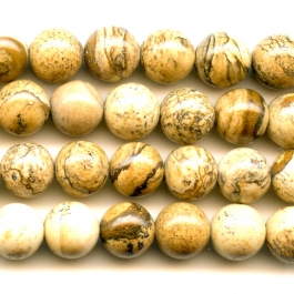 Picture Jasper 8mm Round Beads - 8 Inch Strand