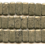 Pyrite 10x20mm Double Drilled Beads - 8 Inch Strand