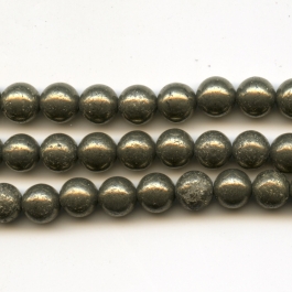 Pyrite 8mm Round Beads - 8 Inch Strand