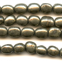 Pyrite 8x10mm  Nugget Beads - 8 Inch Strand