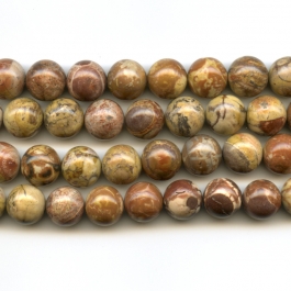 Bird's Eye Rhyolite 12mm Round Beads - 8 Inch Strand