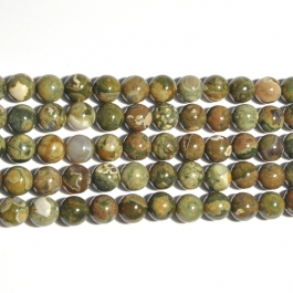 Rhyolite 10mm Round Beads - 8 Inch Strand