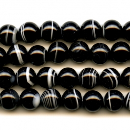 Sardonyx 10mm Round Beads - 8 Inch Strand