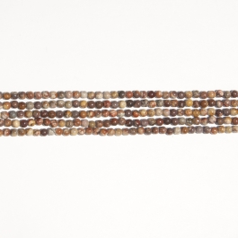 Bird's Eye Rhyolite 4mm Round Beads - 8 Inch Strand