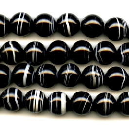 Sardonyx 16mm Round Beads - 8 Inch Strand