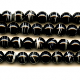 Sardonyx 8mm Round Beads - 8 Inch Strand