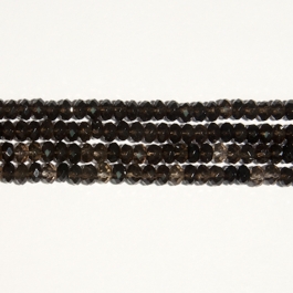 Smoky Quartz 8mm Faceted Rondelle Beads - 8 Inch Strand