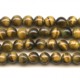 Tiger Eye 6mm Round Beads - 8 Inch Strand