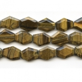 Tiger Eye 25x30mm Faceted Hexagon Beads - 8 Inch Strand